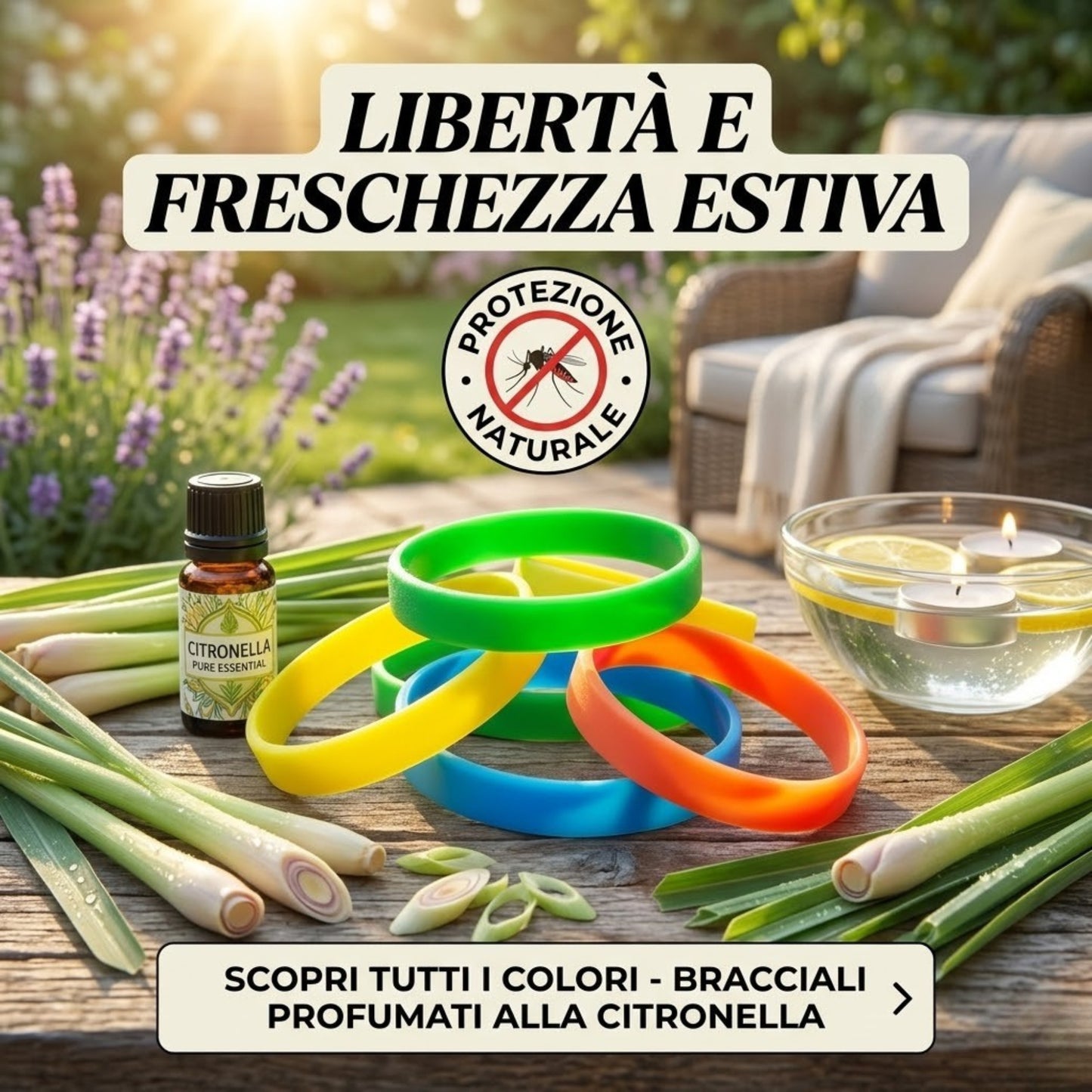 Bracciale Antizanzare alla Citronella – Protezione Naturale e Colorata per l'Estate