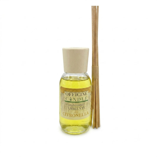 Profumatore Ambiente Citronella con Bastoncini in Rattan – Officine Candle