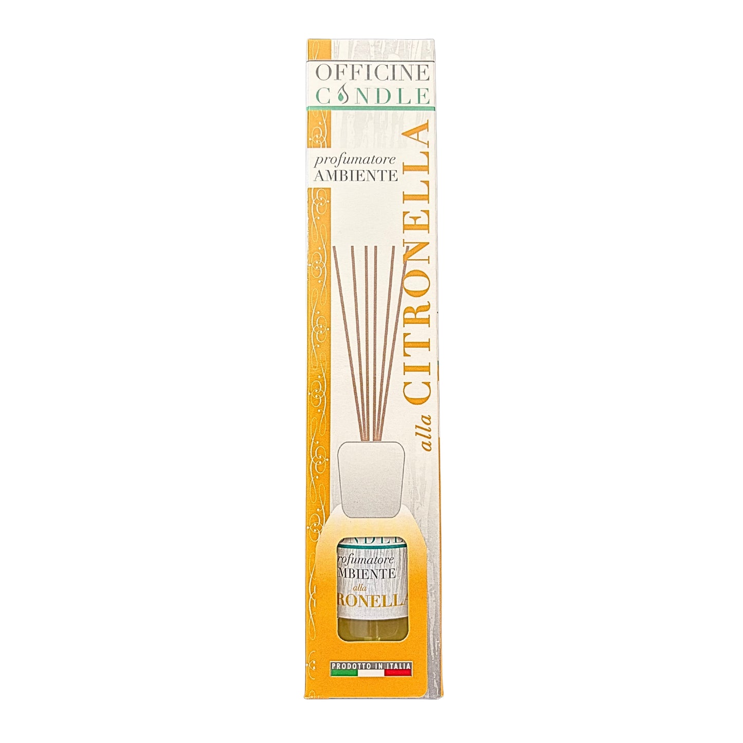 Profumatore Ambiente Citronella con Bastoncini in Rattan – Officine Candle
