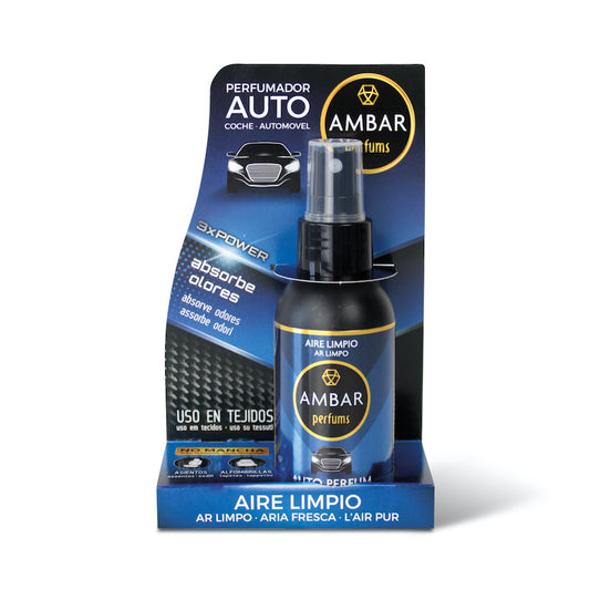 Profumatore Auto Ambar Perfums – Aria Fresca | Spray 3x Power, Assorbi Odori, No Macchie