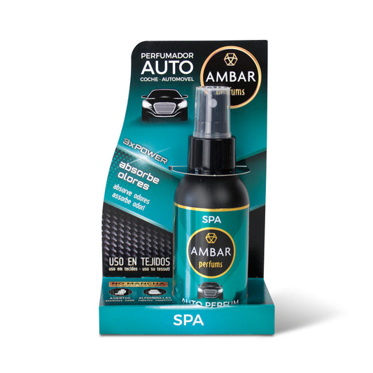 Profumatore Auto Ambar Perfums – SPA | Spray 3x Power, Assorbi Odori, No Macchie